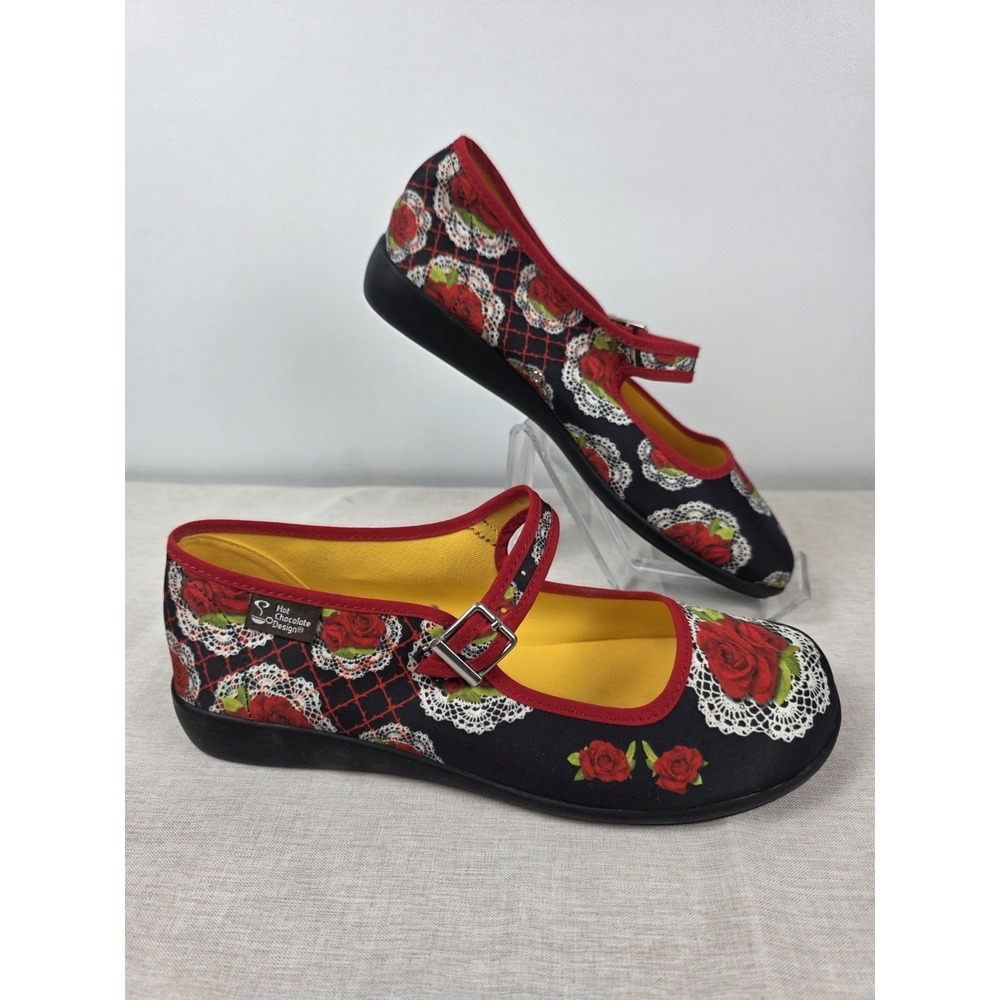 Hot Chocolate Design Chocolaticas Mary Jane Floral Rose Buckle Bow Shoes Size 39